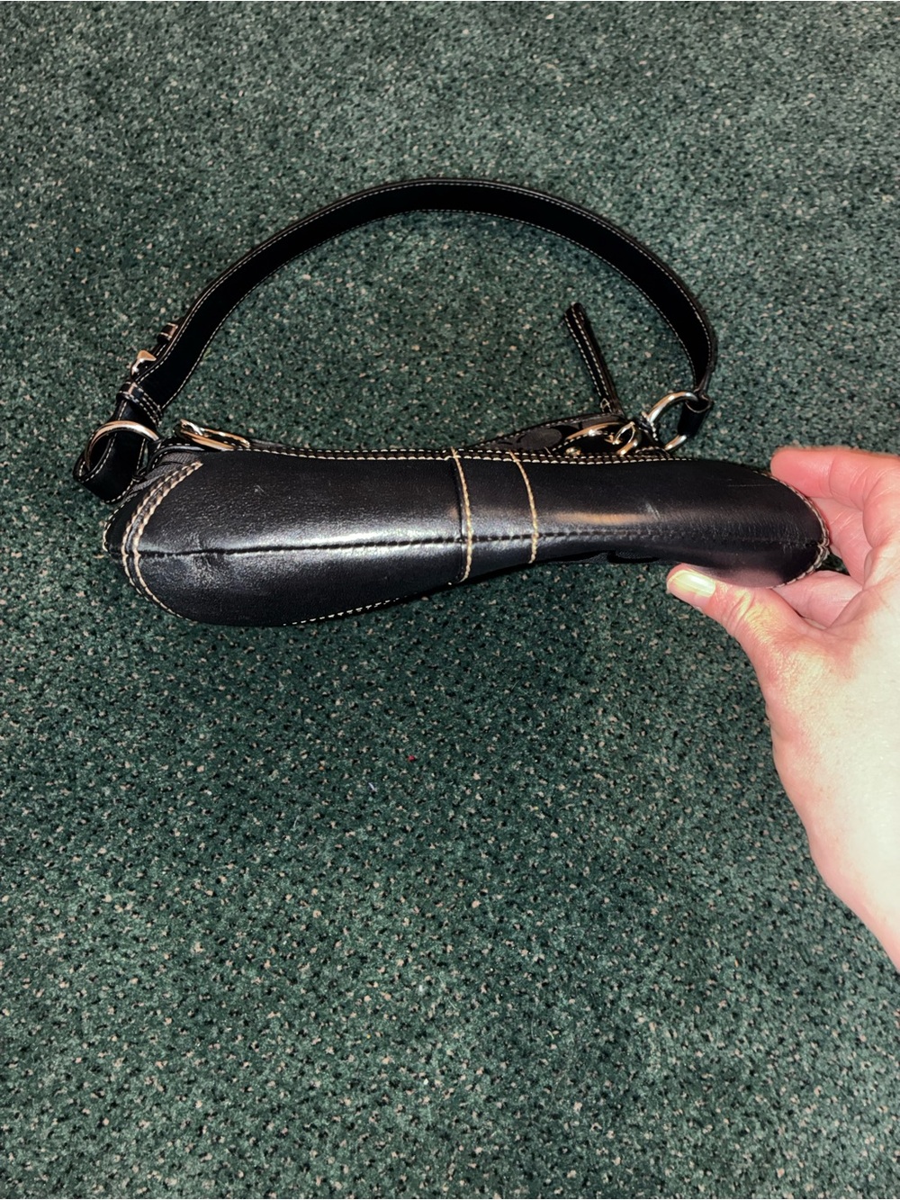 Coach Soho Black Vintage Signature Canvas Shoulder Bag with Leather Trim - Picture 3 of 16